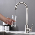 Manufacturer cheap Single Handle Stainless Steel Water Mixer Tap Chrome Surface Kitchen Faucet